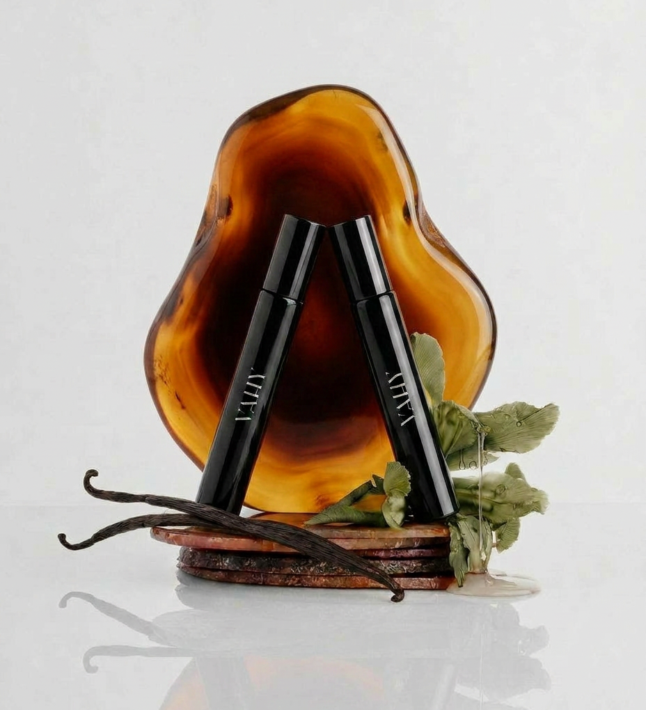 Layer Up Travel Duo: Ember Haze and Tarkine 10ml travel perfumes with amber, vanilla and woods
