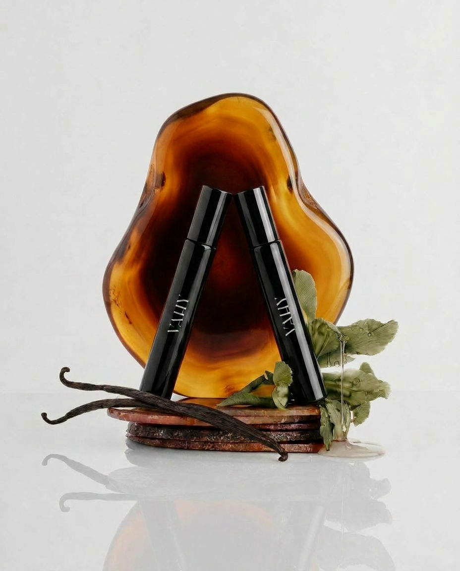 Layer Up Travel Duo: Ember Haze and Tarkine 10ml travel perfumes with amber, vanilla and woods
